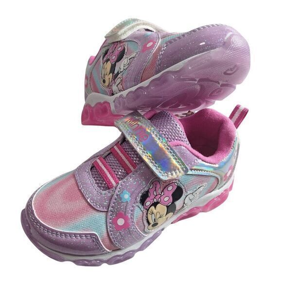 Disney shoes for girls sneakers with LED light without laces Pink Size 7 (15cm) - Picture 5 of 16